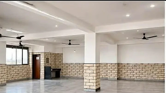 A 1300 sqft hall with a 400 sqft rest area is available for rent in Sevashram, Udaipur