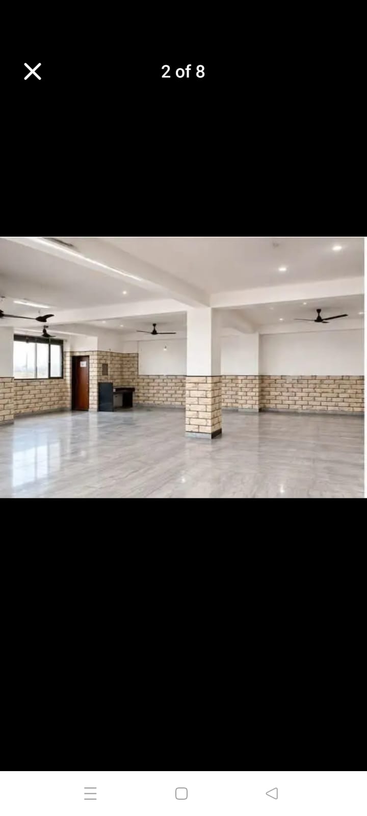 A 1300 sqft hall with a 400 sqft rest area is available for rent in Sevashram, Udaipur