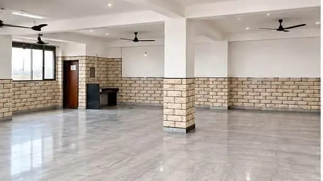 A 1300 sqft hall with a 400 sqft rest area is available for rent in Sevashram, Udaipur